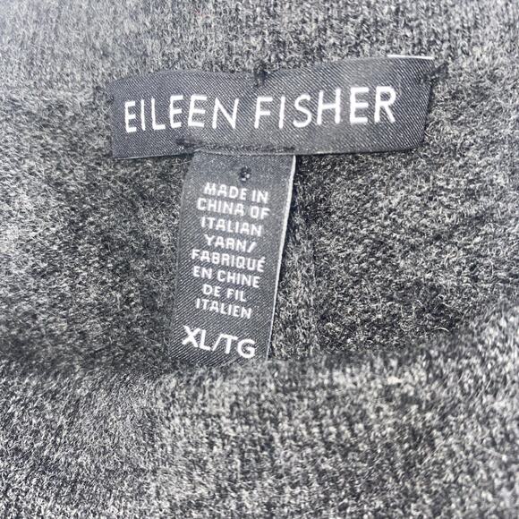 Eileen Fisher Wide Leg Pants Black 100% Cashmere Womens XL Gray - Picture 4 of 5